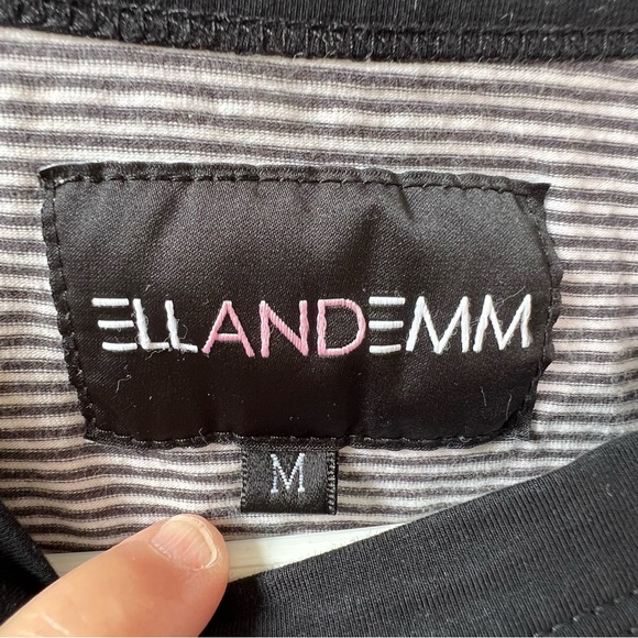 ⭐️ EllandEm Ell and Em Cha Cha Striped Black and White Graphic Tee MEDIUM - Picture 6 of 12